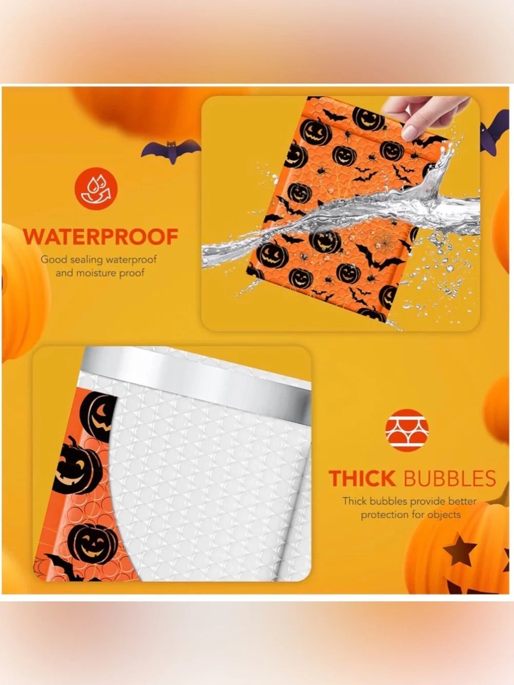 (10) Halloween Bubble Mailers (6”x10”) Witch Hat